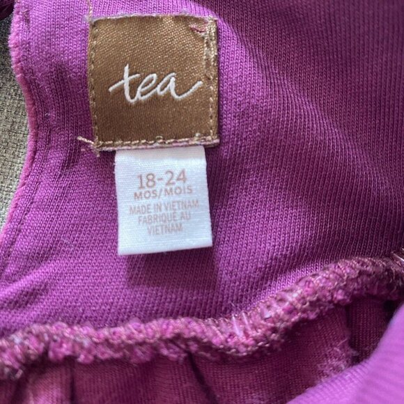 Tea Collection Velour Dress Berry Size 18-24M - Picture 2 of 3